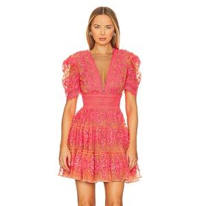 Bronx and Banco Megan Mini Dress in Coral NWT